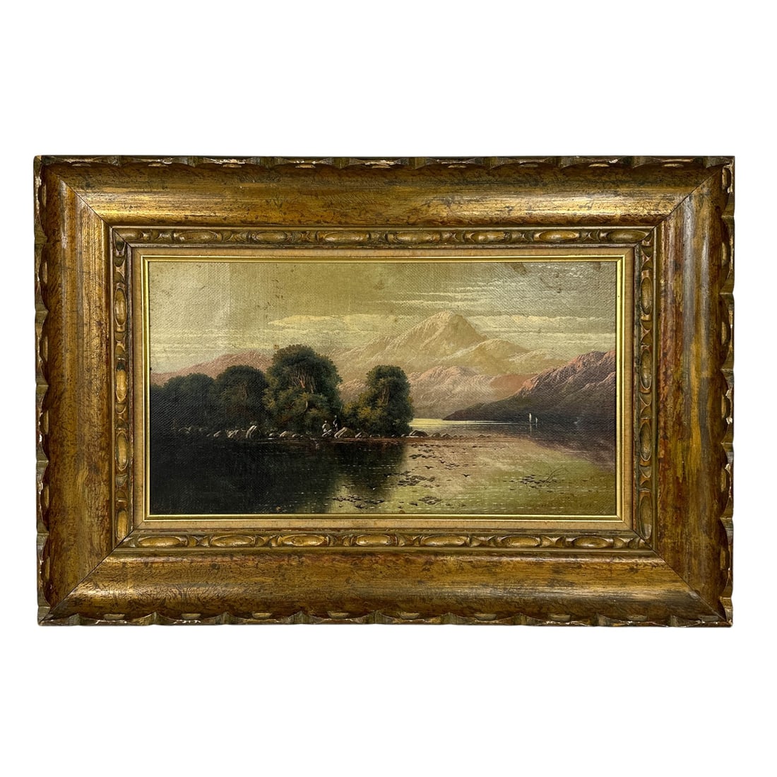 L. Leslie Sunrise Mountain Landscape Oil Painting (1 of 6)