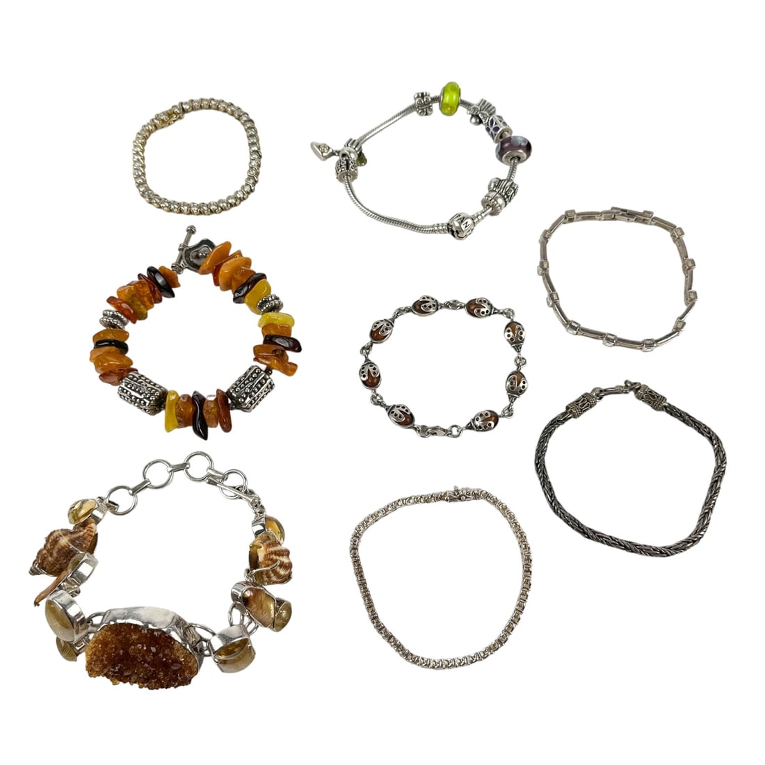 Sterling 925 Pandora Gemstone Bracelet Estate LOT (1 of 4)