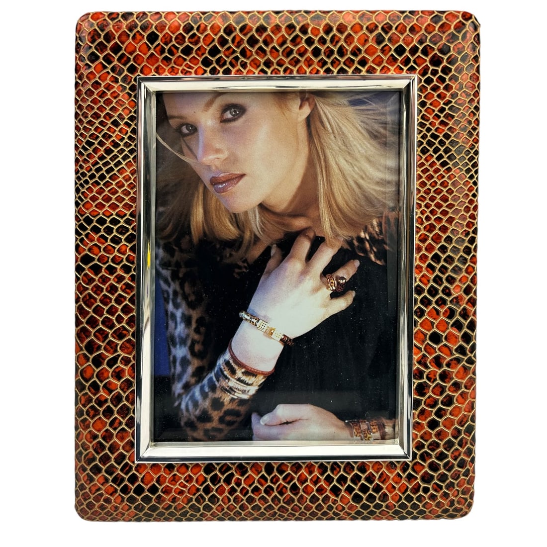 Del Conte Sterling Silver 925 Leather Photo Frame (1 of 4)