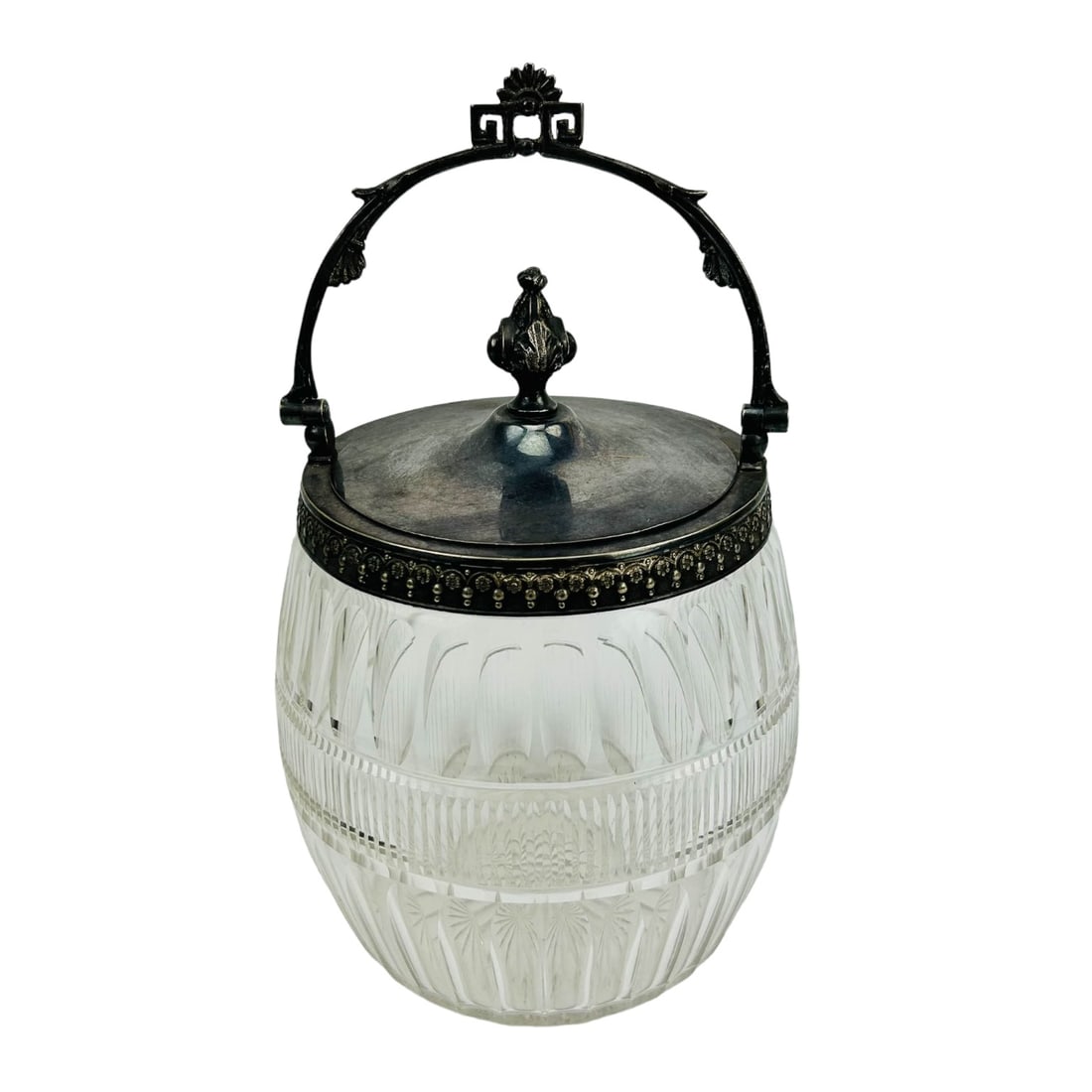 Antique Victorian Silver Plate Crystal Glass Jar (1 of 4)