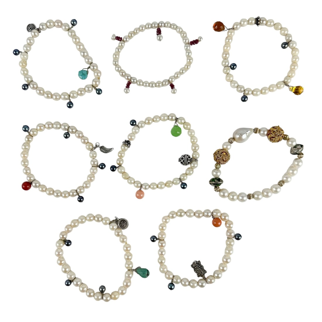 8 Saltwater Cultured Akoya Pearl Gemstone Bracelet (1 of 3)