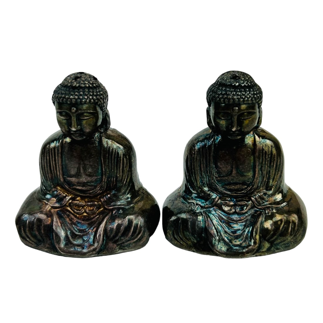 Sterling 950 Buddha Kwan Yin Salt Pepper Shaker PR (1 of 3)