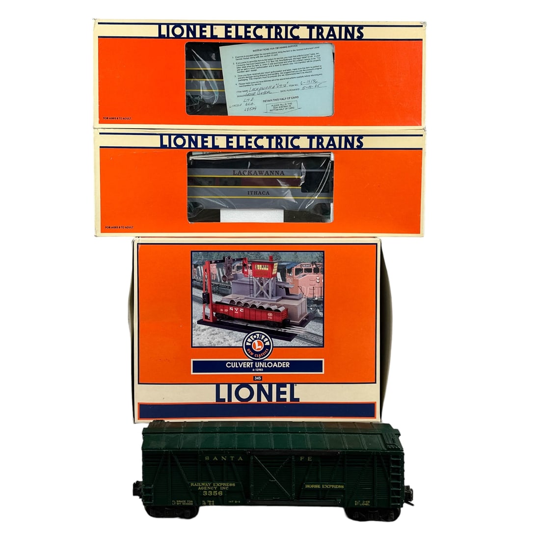 Lionel Culvert Unloader & Passenger Car 4pc LOT (1 of 5)