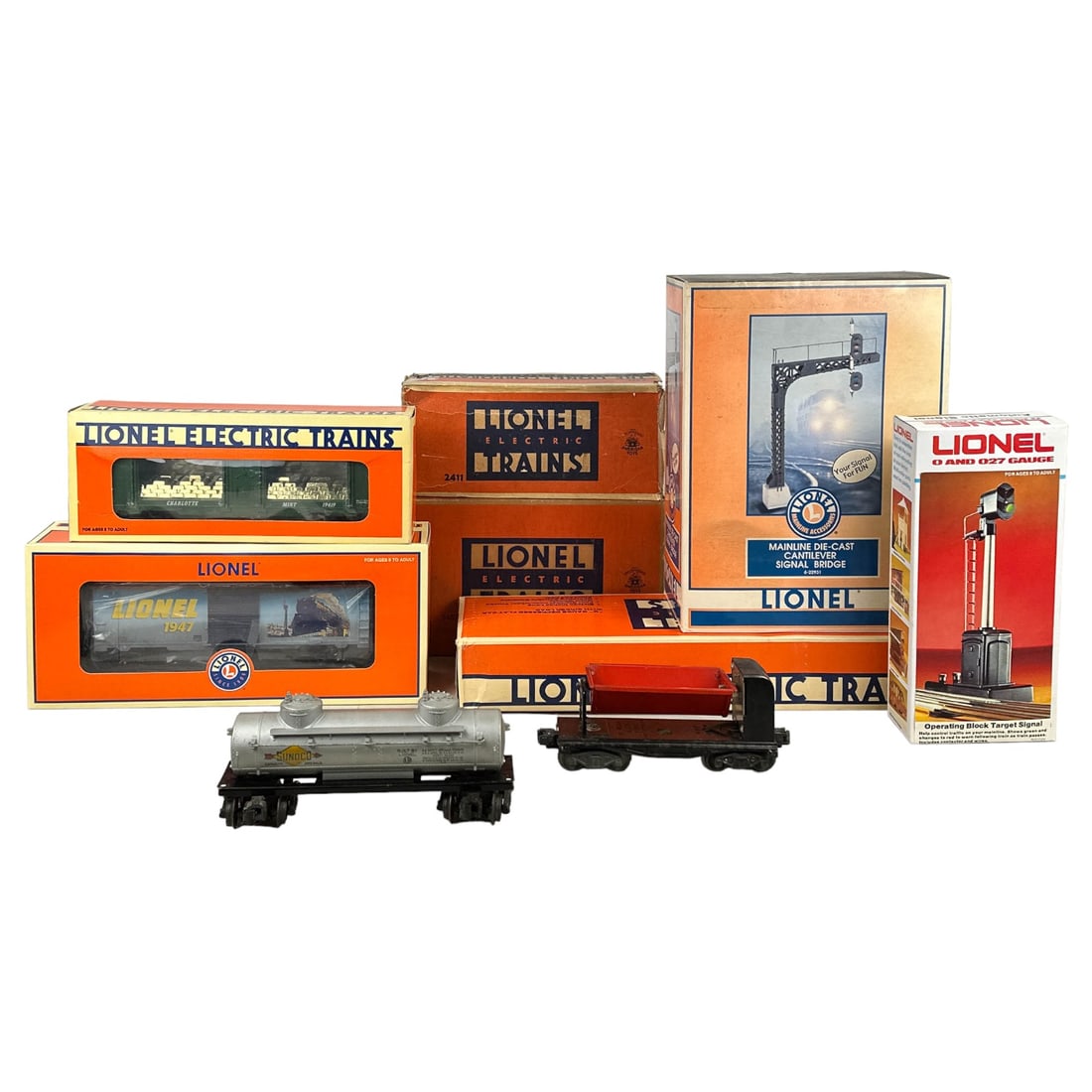 Lionel Mint Car Girder Load Signal Bridge 9pc LOT (1 of 4)