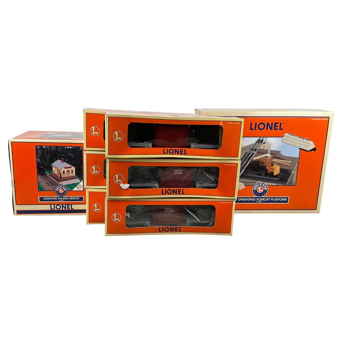 Lionel Forklift Platform Flatcar w Transformer 8pc (1 of 3)