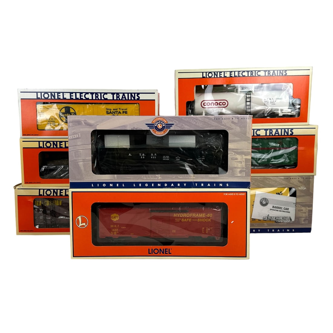 Lionel Reefer STD O Katy Barrel Ramp Car 8pc LOT (1 of 3)