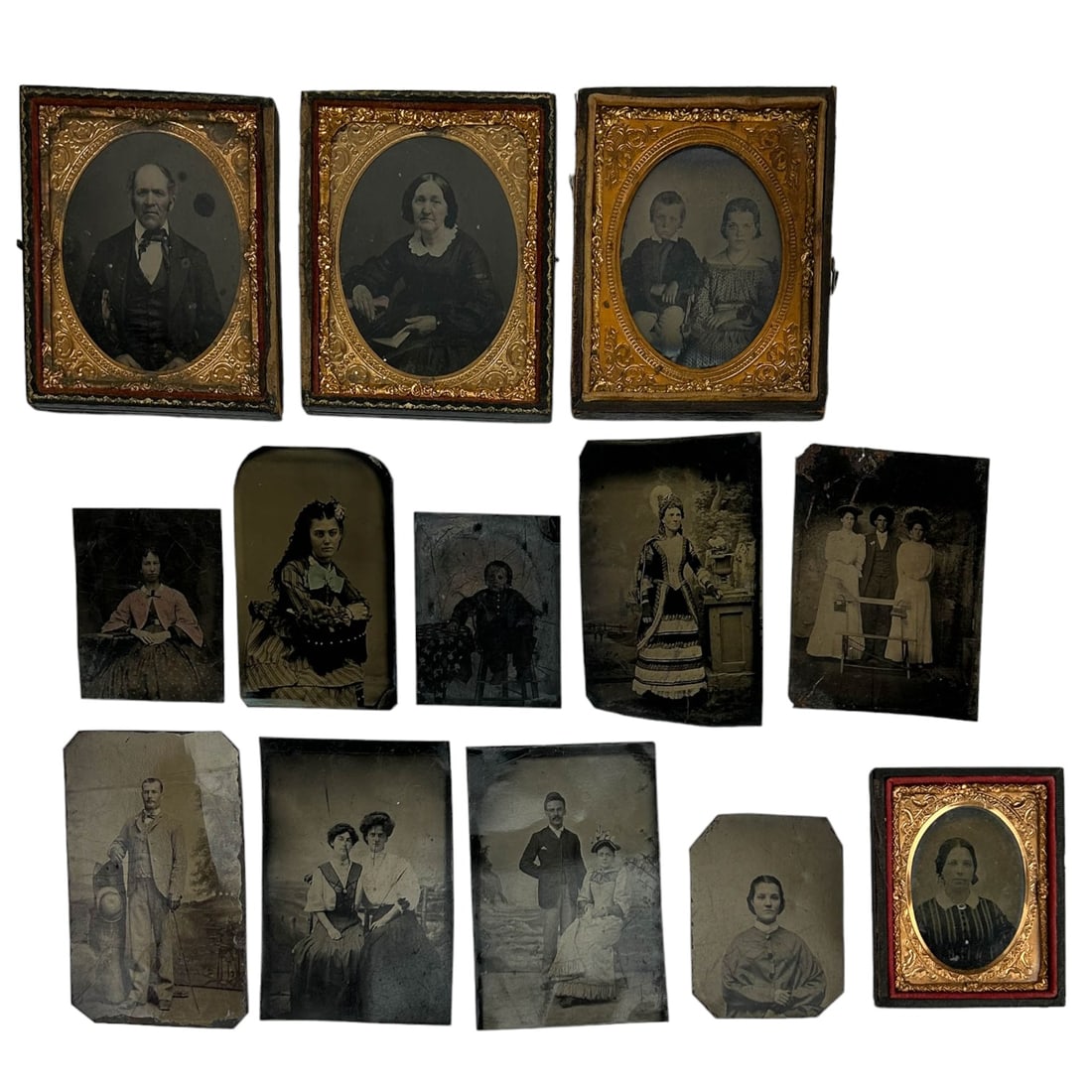 19C Civil War Era Tin Type Daguerreotype 13pc LOT (1 of 5)