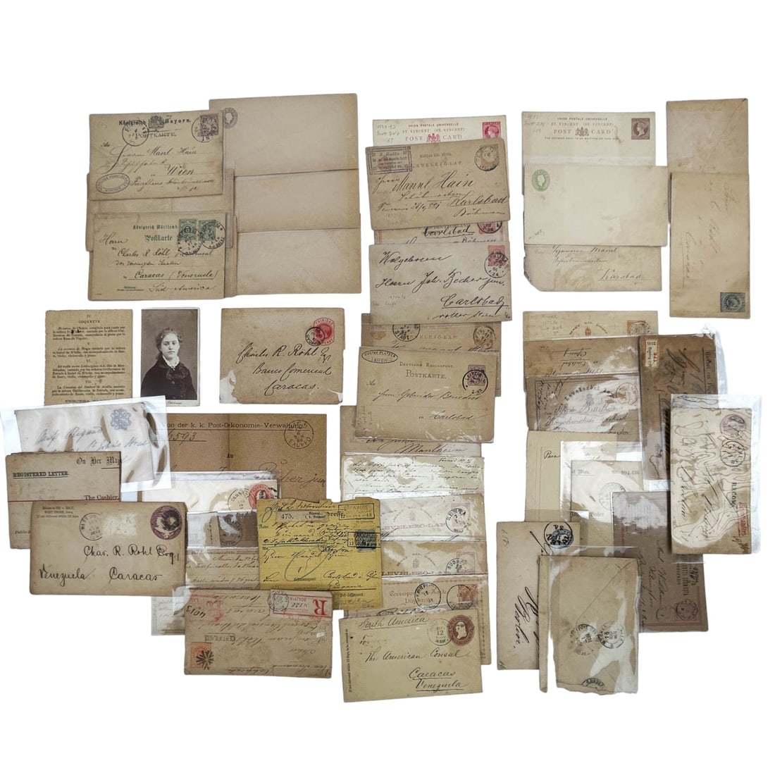 19C Ephemera Envelopes Stamps & Postcards 45pc LOT (1 of 8)