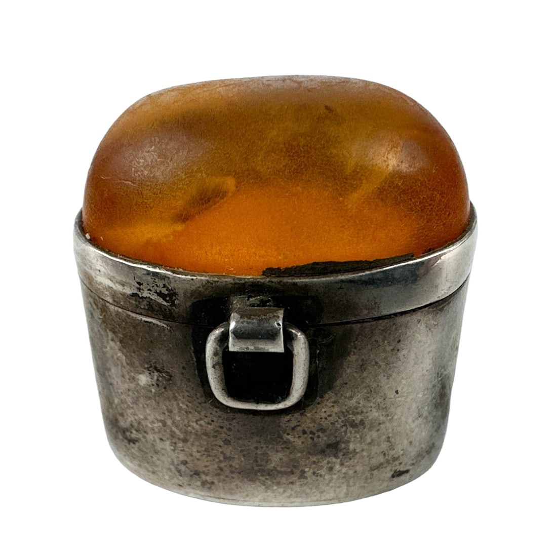 Baltic Amber & Sterling Silver 925 Snuff Pill Box (1 of 6)