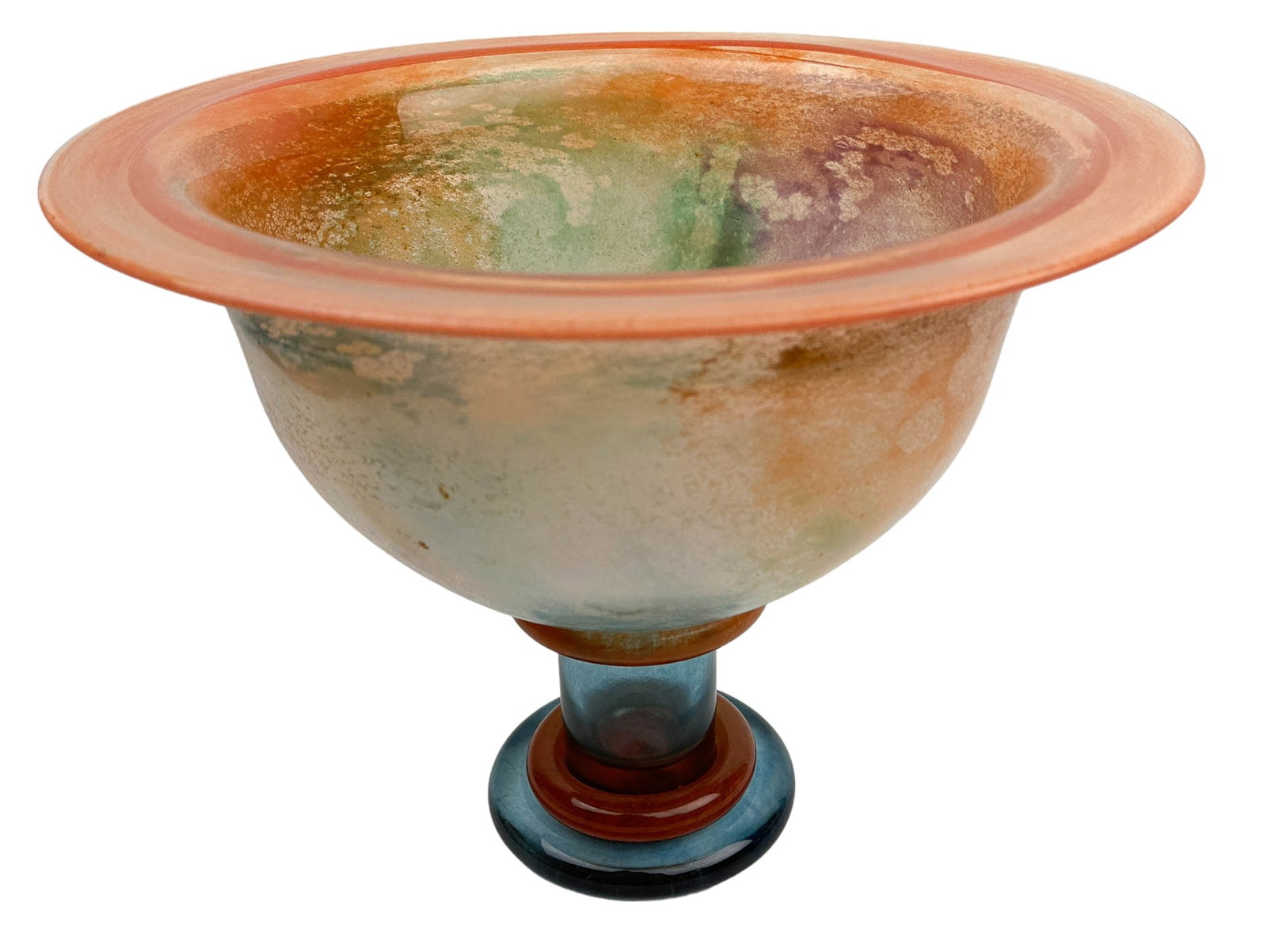 Kosta Boda Kjell Engman Cancan Art Glass Compote: Designer / artist : Kjell Engman ( Swedish, born 1946 ). One of Sweden's leading glass artist in the 20th and 21st century. Part of the Cancan series. Production years : 1991 - 2020. Been associated w