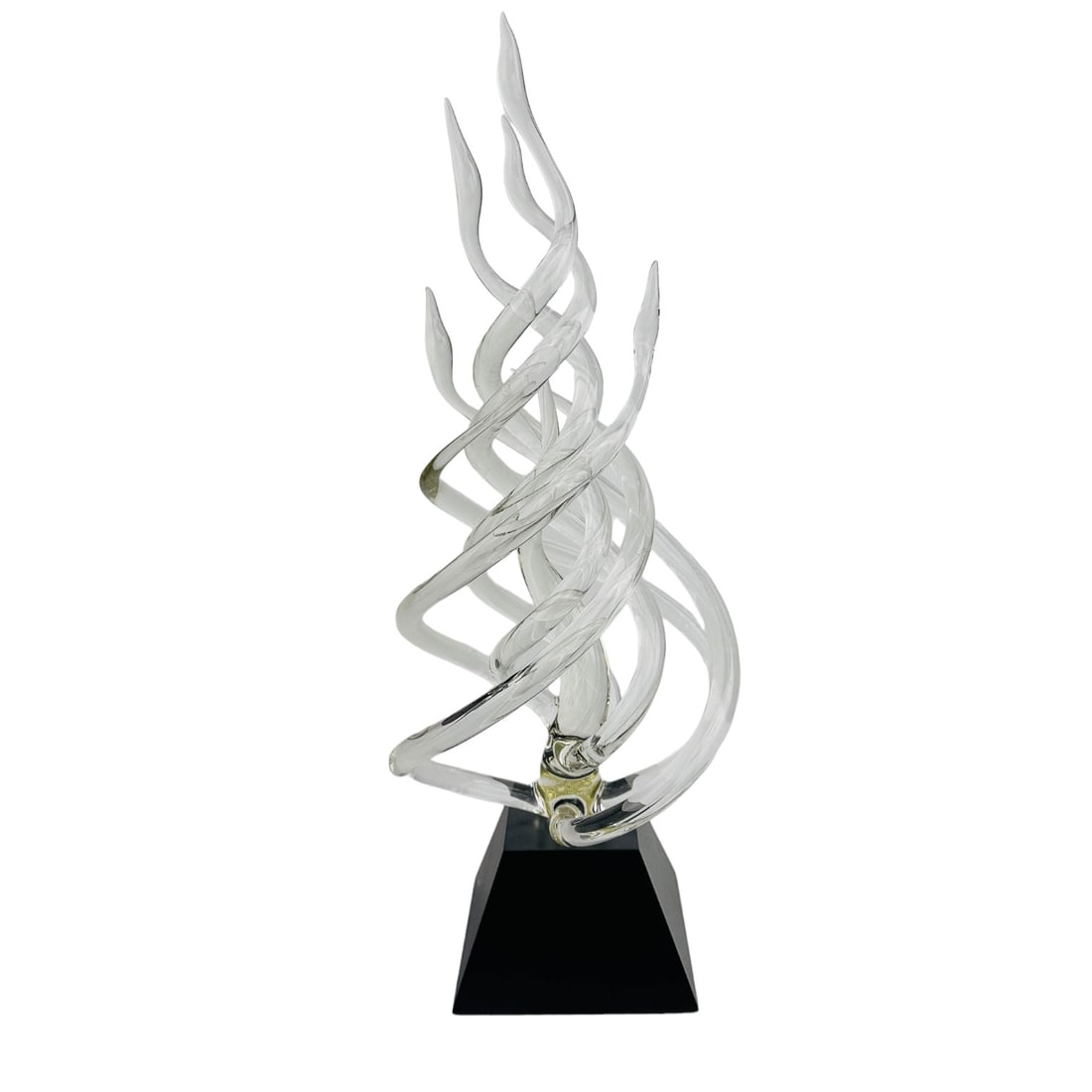 Hans Godo Frabel Glass Flame Excellence Sculpture: Modeled to represent and honor all the people who bravely march out in front thereby paving the way for others that may follow. No apparent markings. therefore being sold in the manner of Hans Godo an
