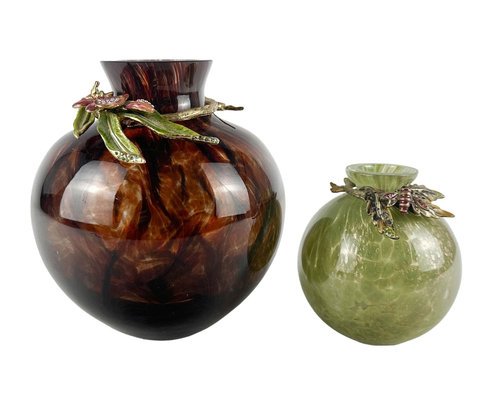 Jay Strongwater Crystal Enamel Art Glass Vase LOT (1 of 4)