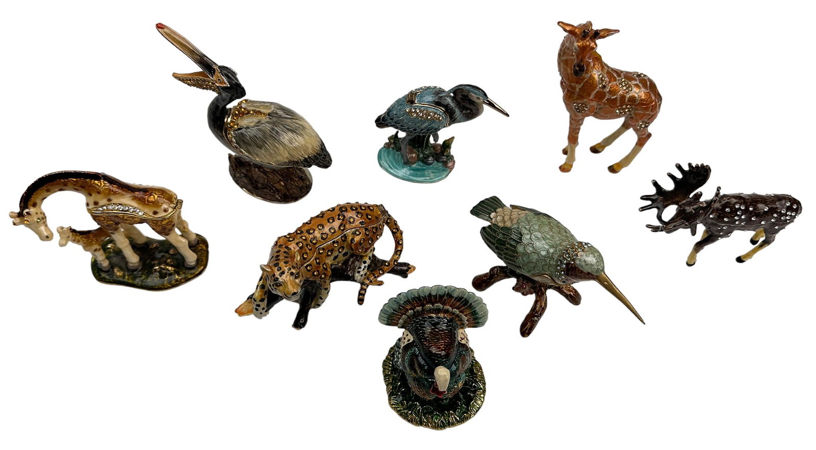 Enamel Bejeweled Animal & Bird Trinket Box 8pc LOT (1 of 13)