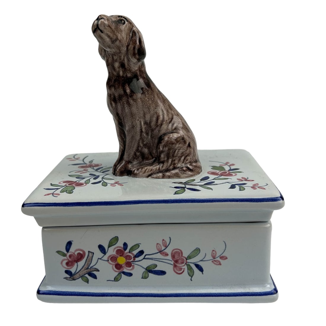Tiffany Co France Painted Ceramic Dog Trinket Box (1 of 10)