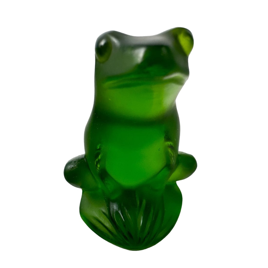 Lalique Crystal Rainette Green Frog Glass Figurine (1 of 6)