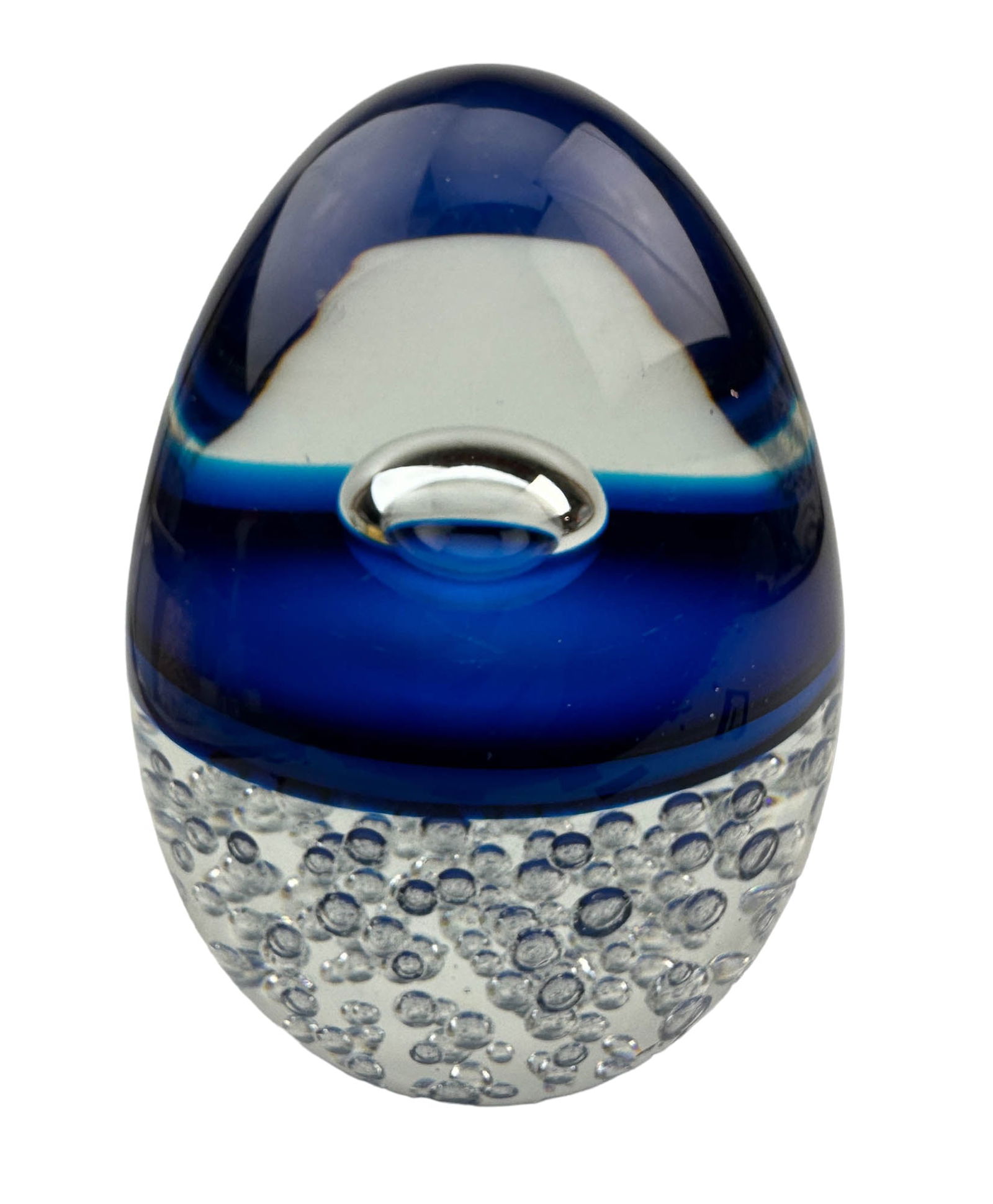 Murano LARGE Controlled Bubble Glass Egg Sculpture (1 of 5)