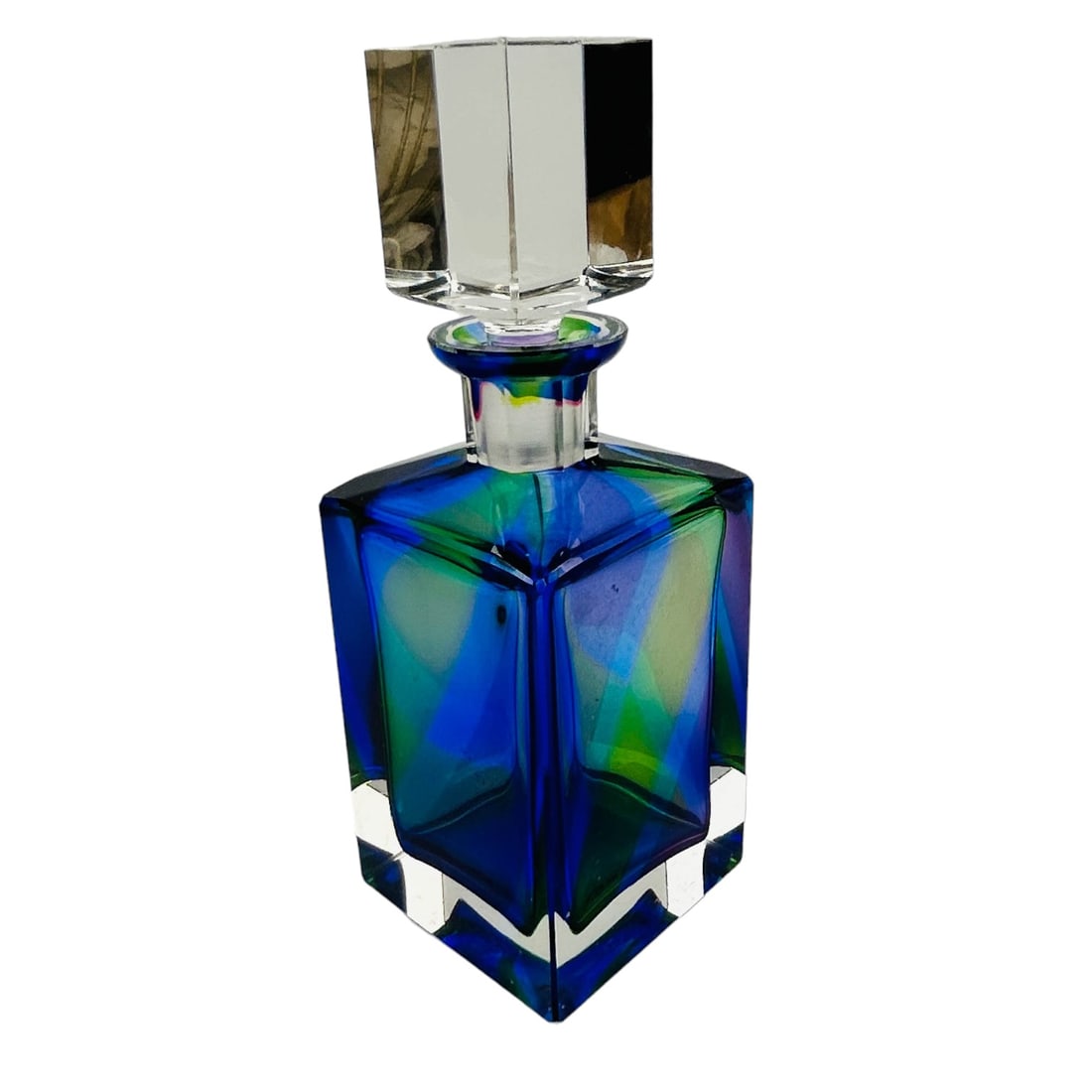 Murano Blue Green Sommerso Barware Glass Decanter (1 of 4)