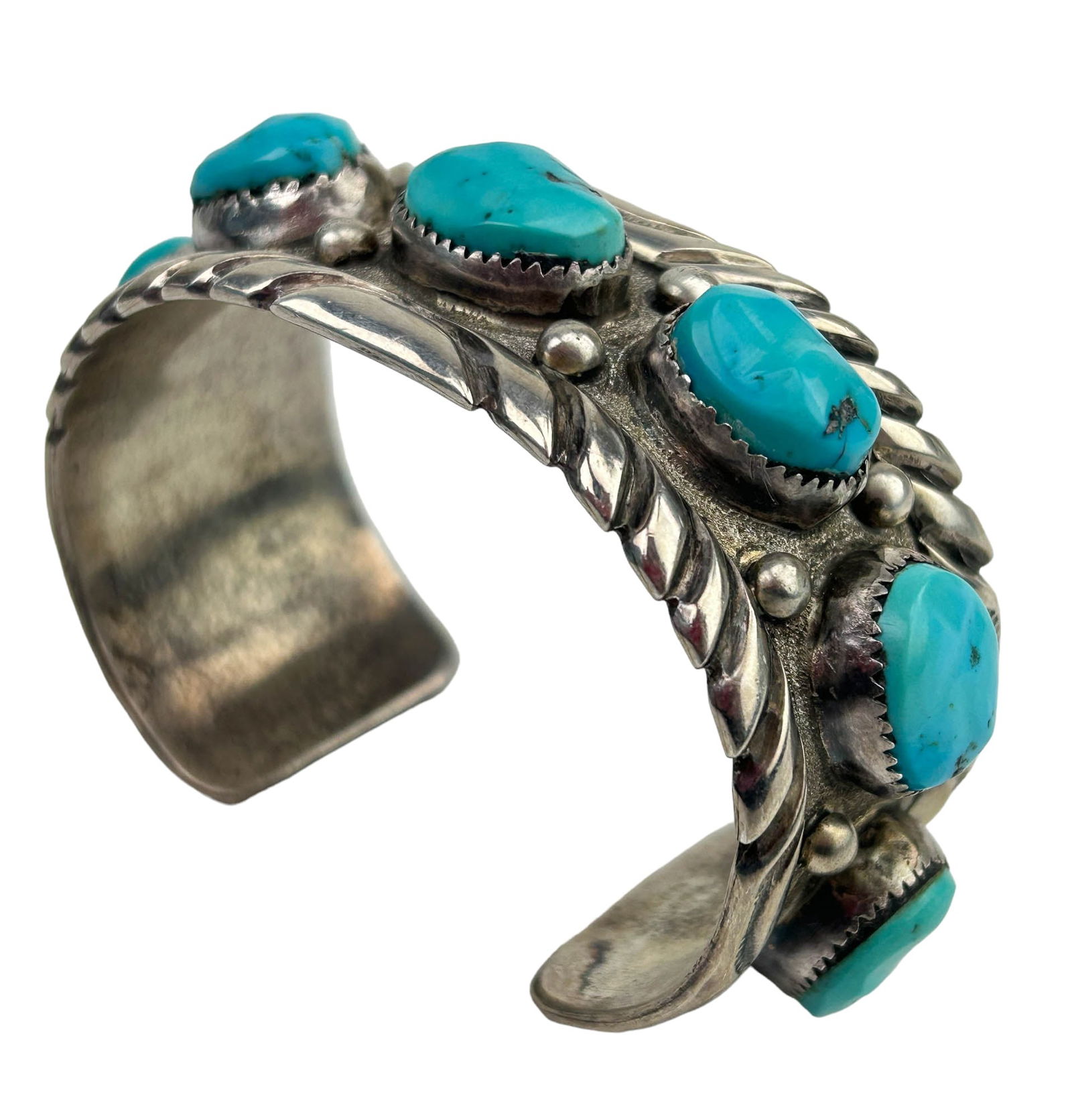 American Indian Sterling Turquoise Cuff Bracelet (1 of 4)