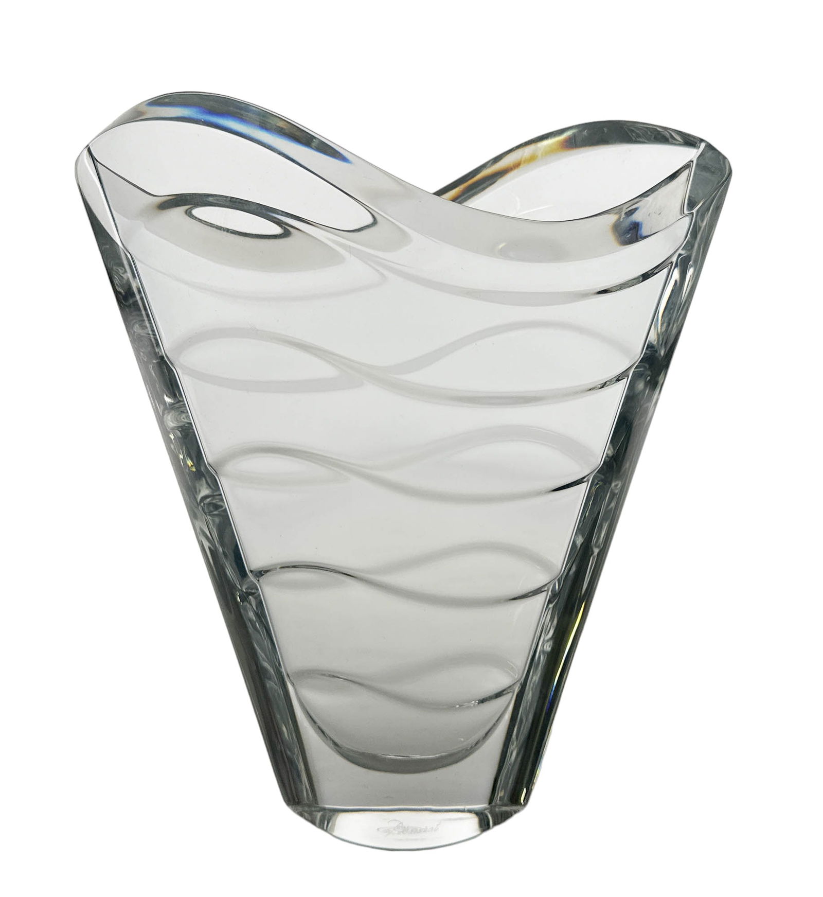 Baccarat France Wave Crystal Art Glass Mantle Vase (1 of 5)