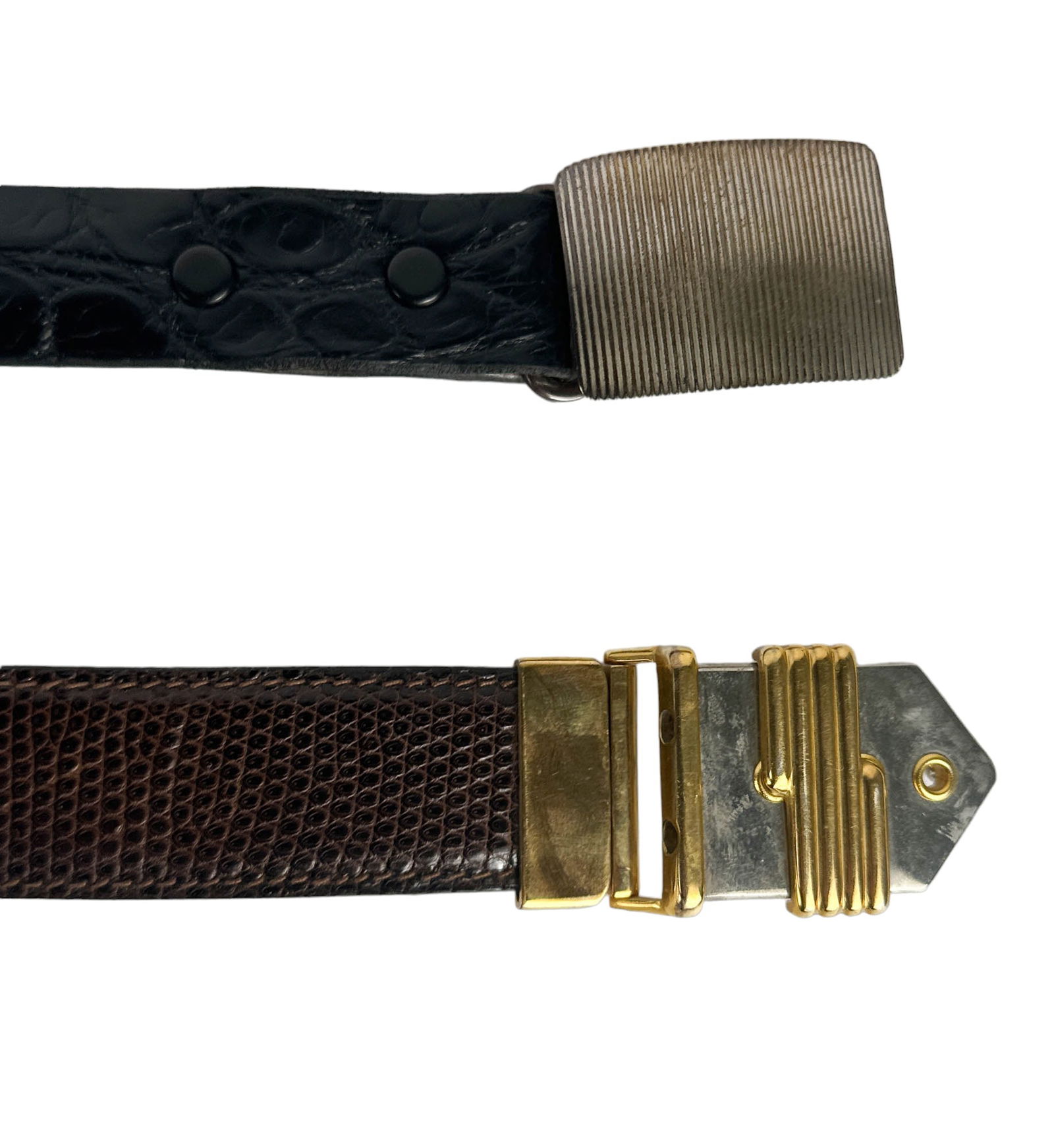 Gucci Tiffany Sterling Buckle Leather Belt 2pc LOT (1 of 4)