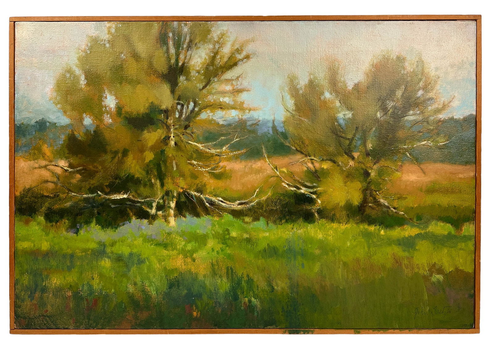 Impressionist Wood Landscape Oil Painting SIGNED (1 of 3)