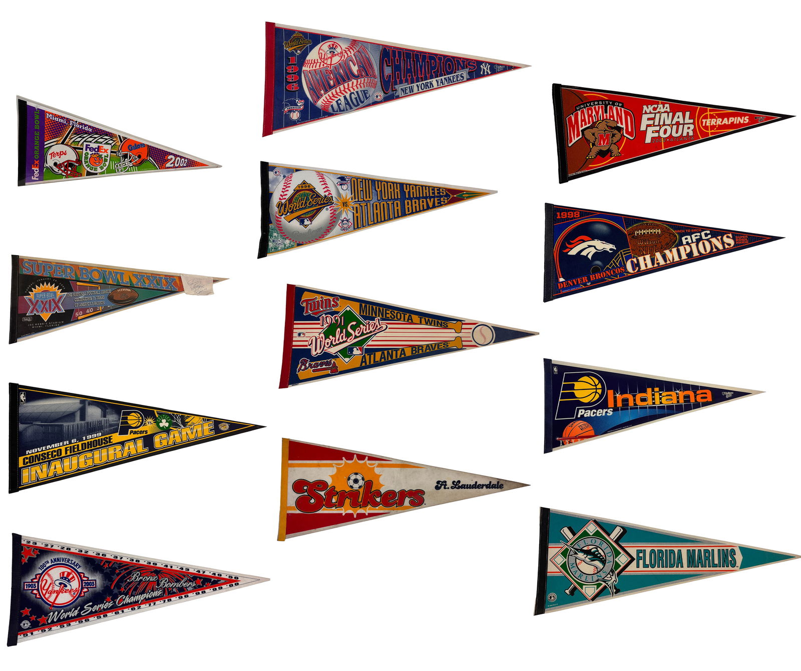 Football Baseball Basketball Sport Pennant 12p LOT (1 of 13)