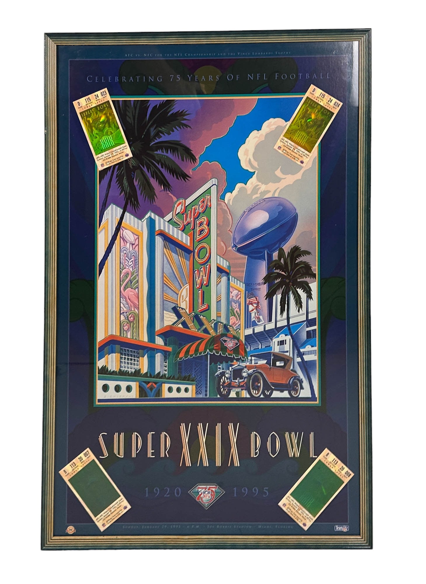Super Bowl XXIX NFL Poster w/ Holographic Tickets (1 of 4)