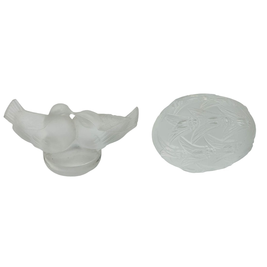 Lalique Cigales Egg Lovebirds Paperweight 2pc LOT (1 of 8)