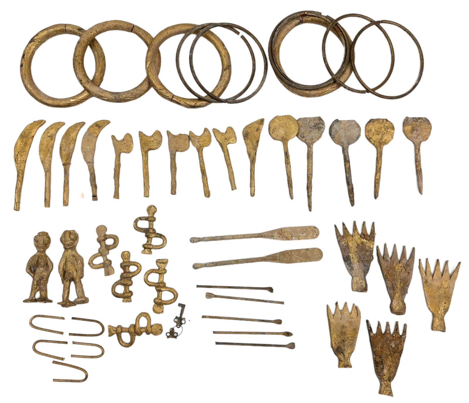 Primitive African Style Brass Bangle Sculpture LOT (1 of 15)