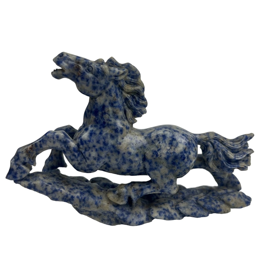 Chinese Sodalite Carved Hardstone Horse Sculpture (1 of 5)