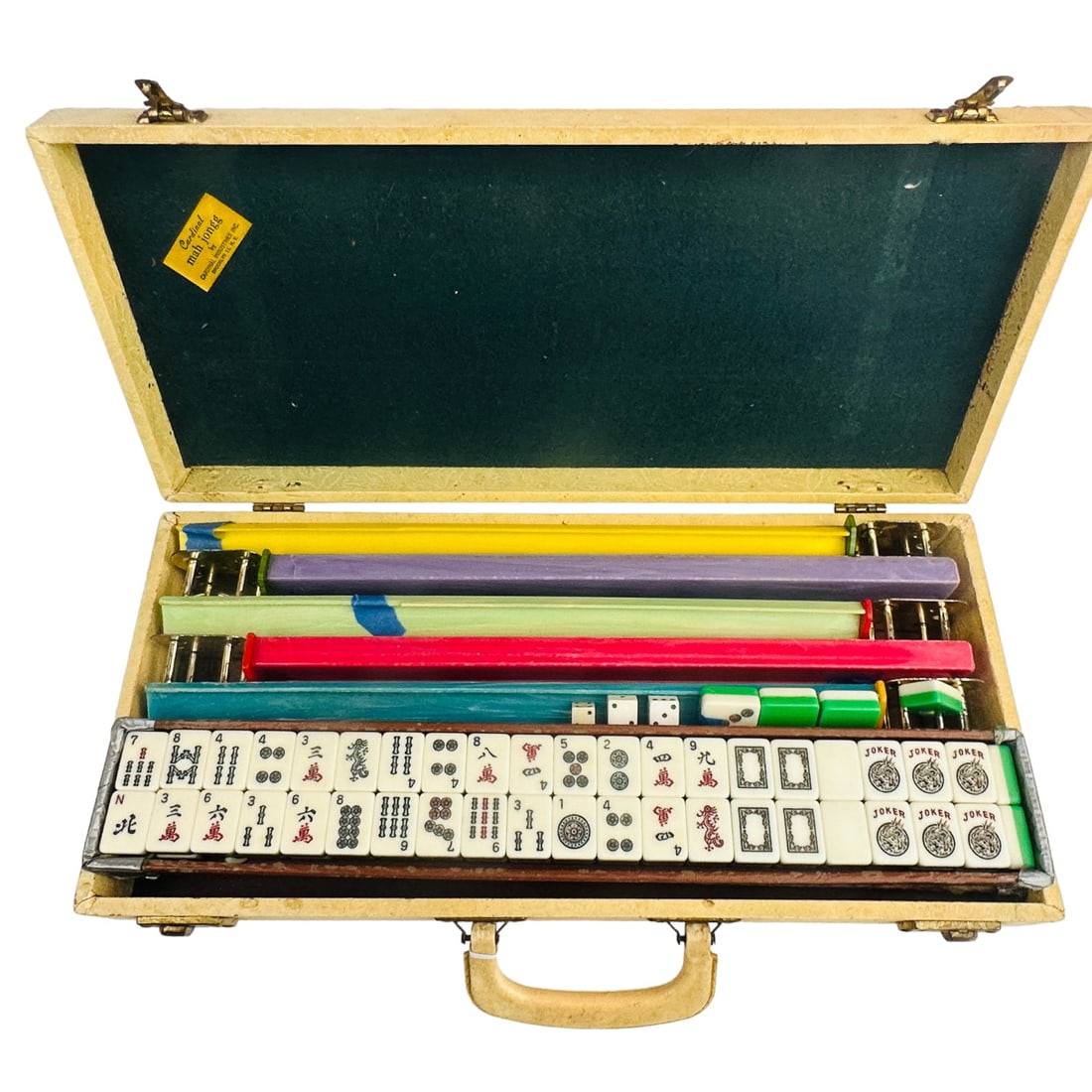 Cardinal Mahjongg 166 Green & White Tile Game Set (1 of 5)