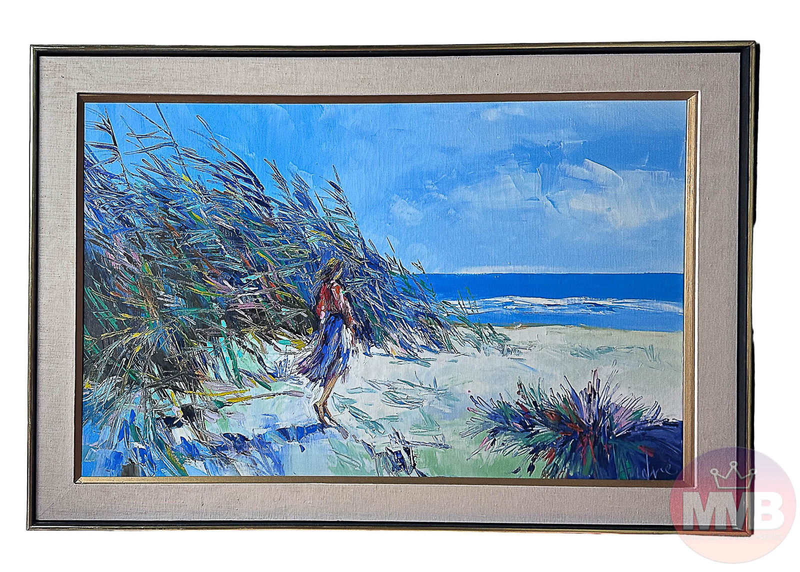 Impressionist Figural Seascape Oil Painting SIGNED (1 of 4)