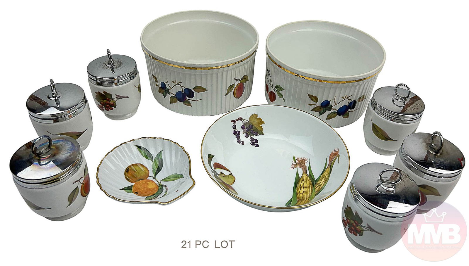 Royal Worcester Evesham Souffle Coddler Soup Bowls (1 of 9)