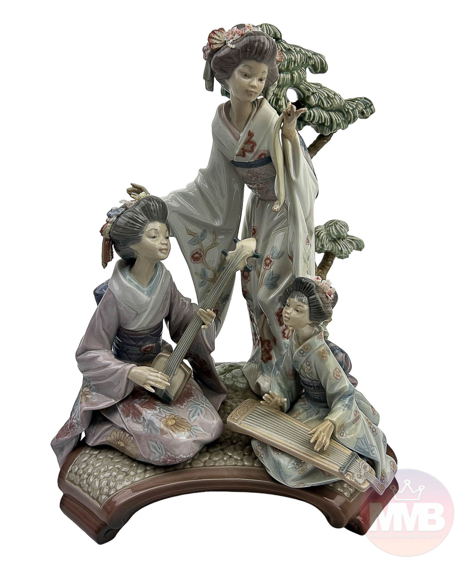 Lladro Oriental Music 1491 Lady Porcelain Figurine (1 of 7)