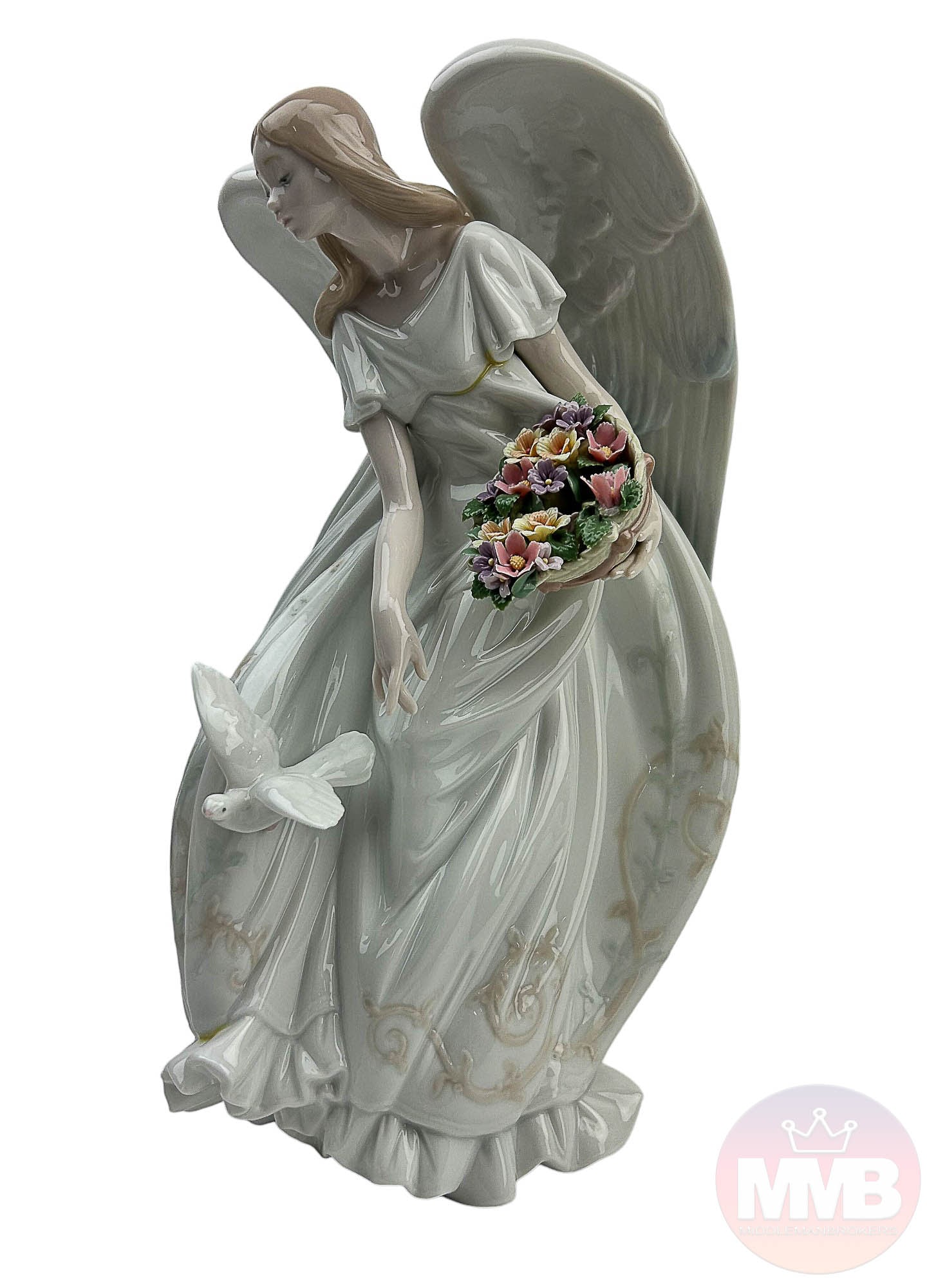 Lladro Spain Flowers of Peace #1867 Angel Figurine (1 of 4)