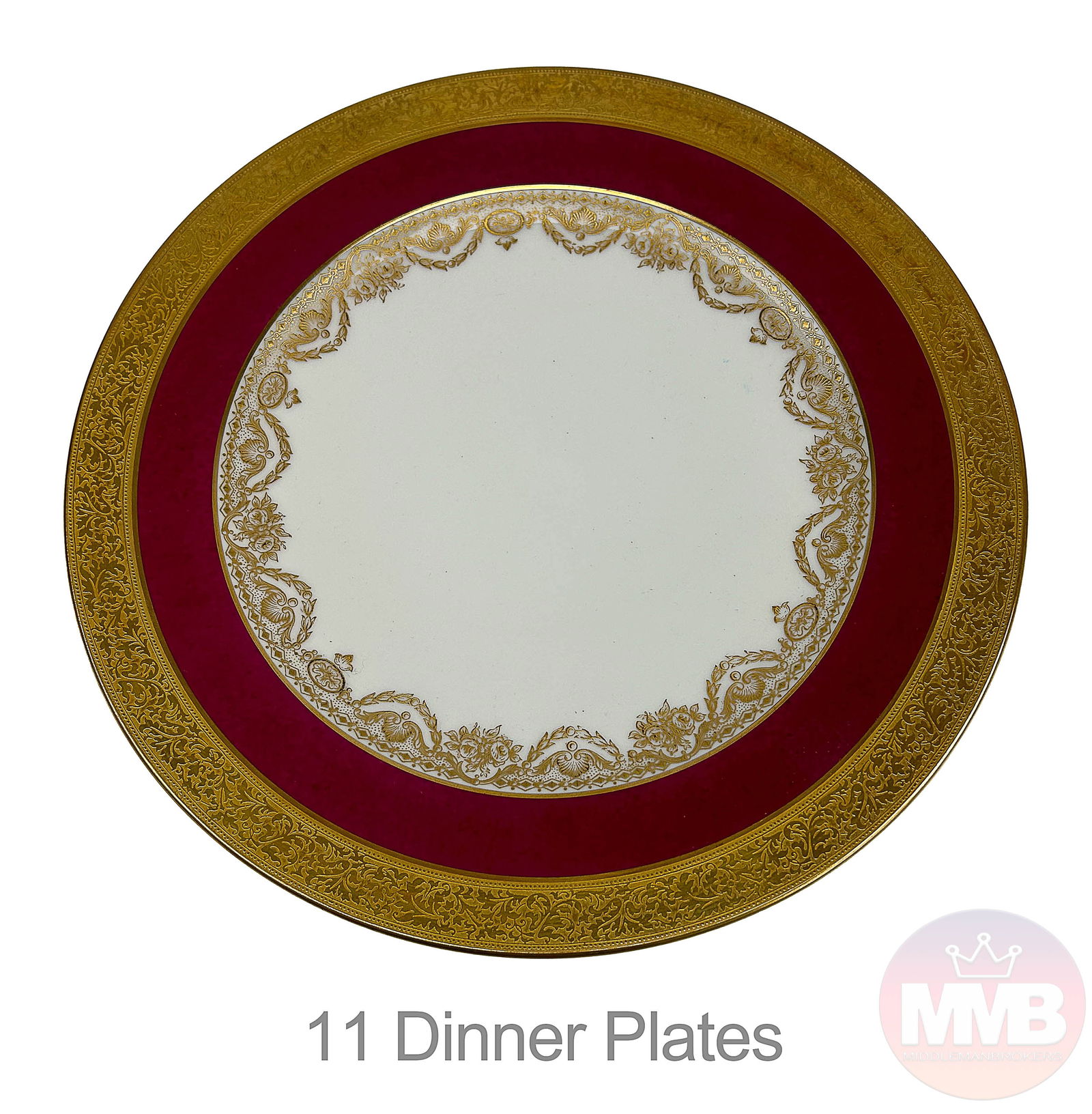 T&V Limoges France Porcelain Dinner Plate 11pc LOT (1 of 2)