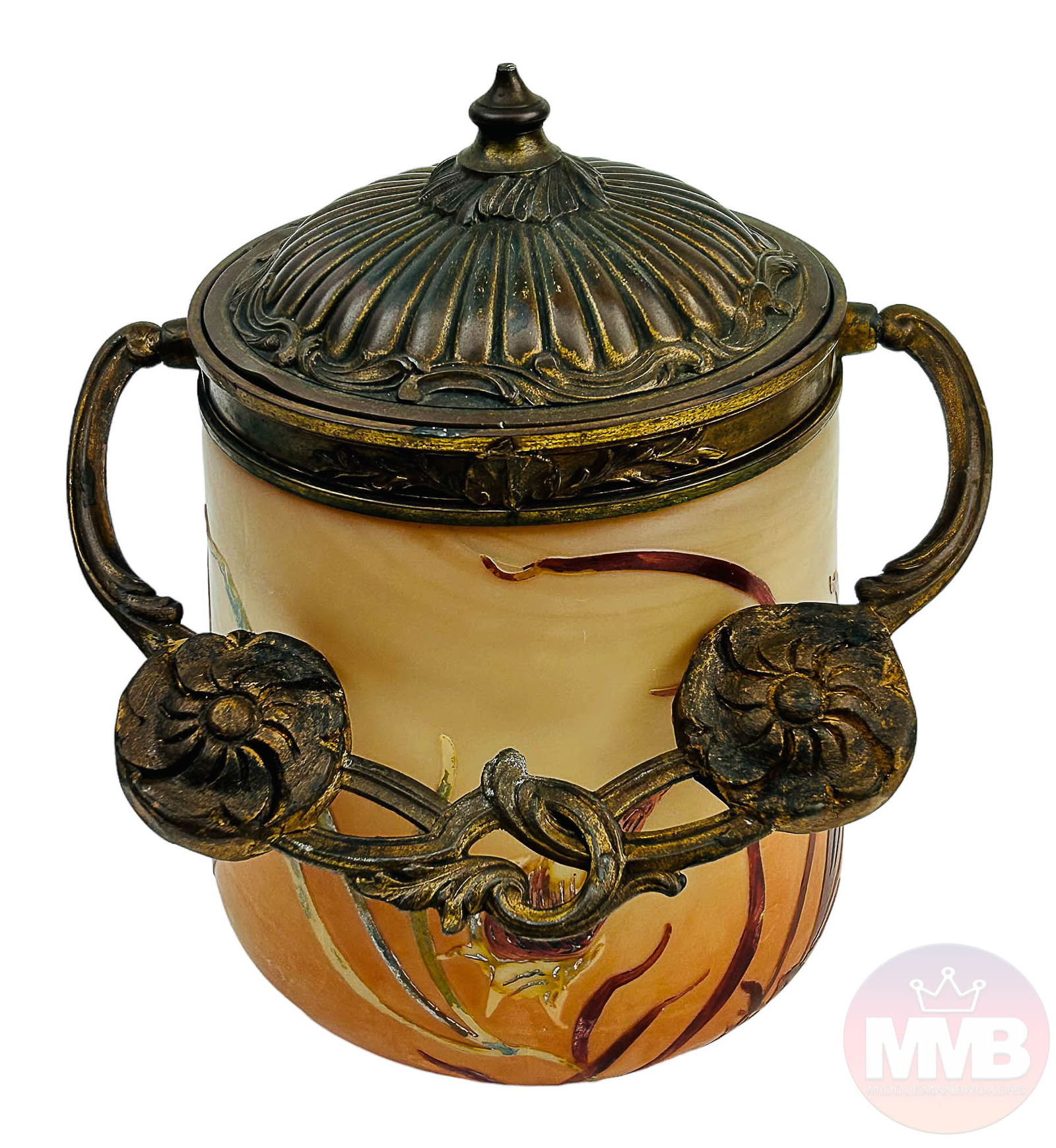 Antique Legras Art Nouveau French Enamel Glass Jar (1 of 5)