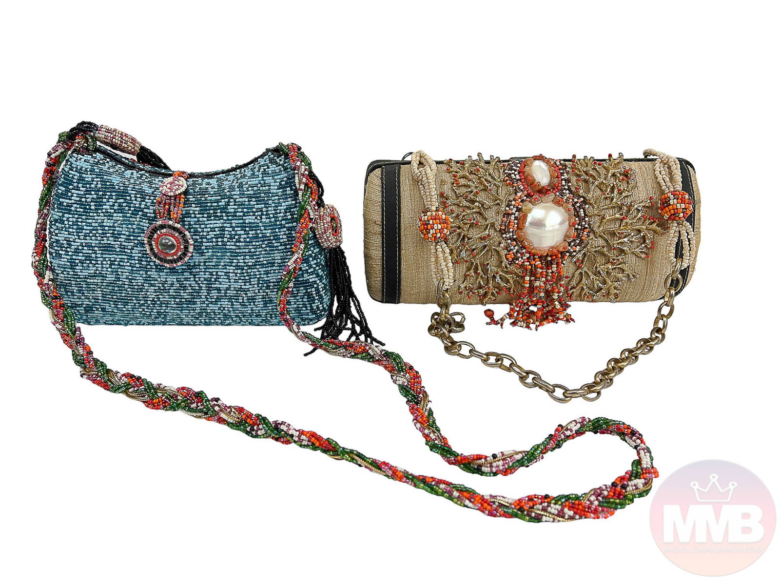 Mary Frances Beaded MOP One of A Kind Bag 2pc LOT (1 of 12)
