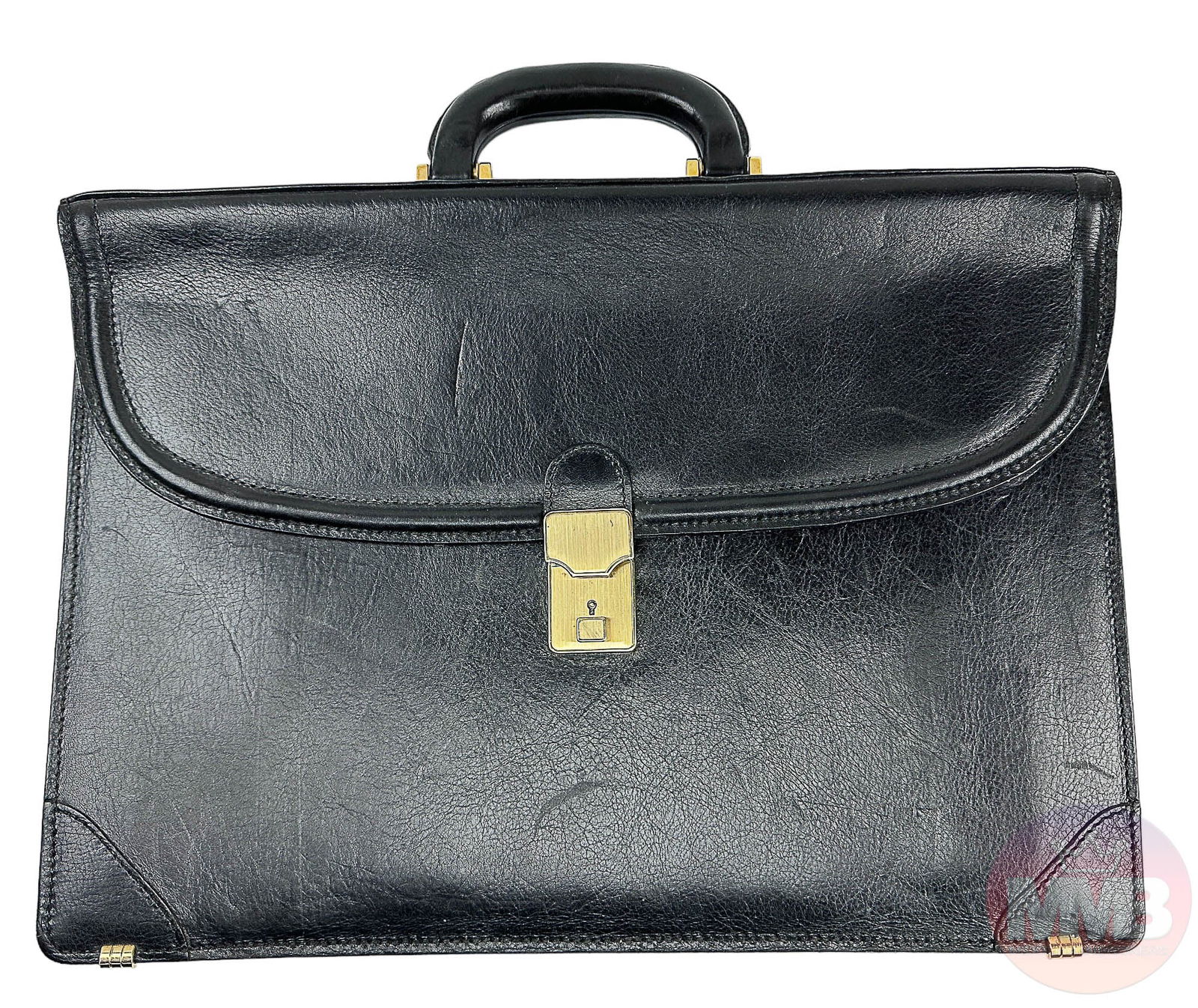 Bruno Magli Italian Black Leather Briefcase Case (1 of 5)