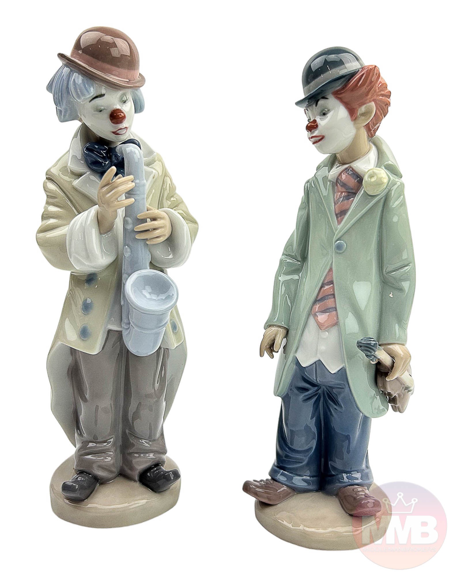 Lladro Sad Sax & Circus Sam Porcelain Figurine LOT (1 of 5)