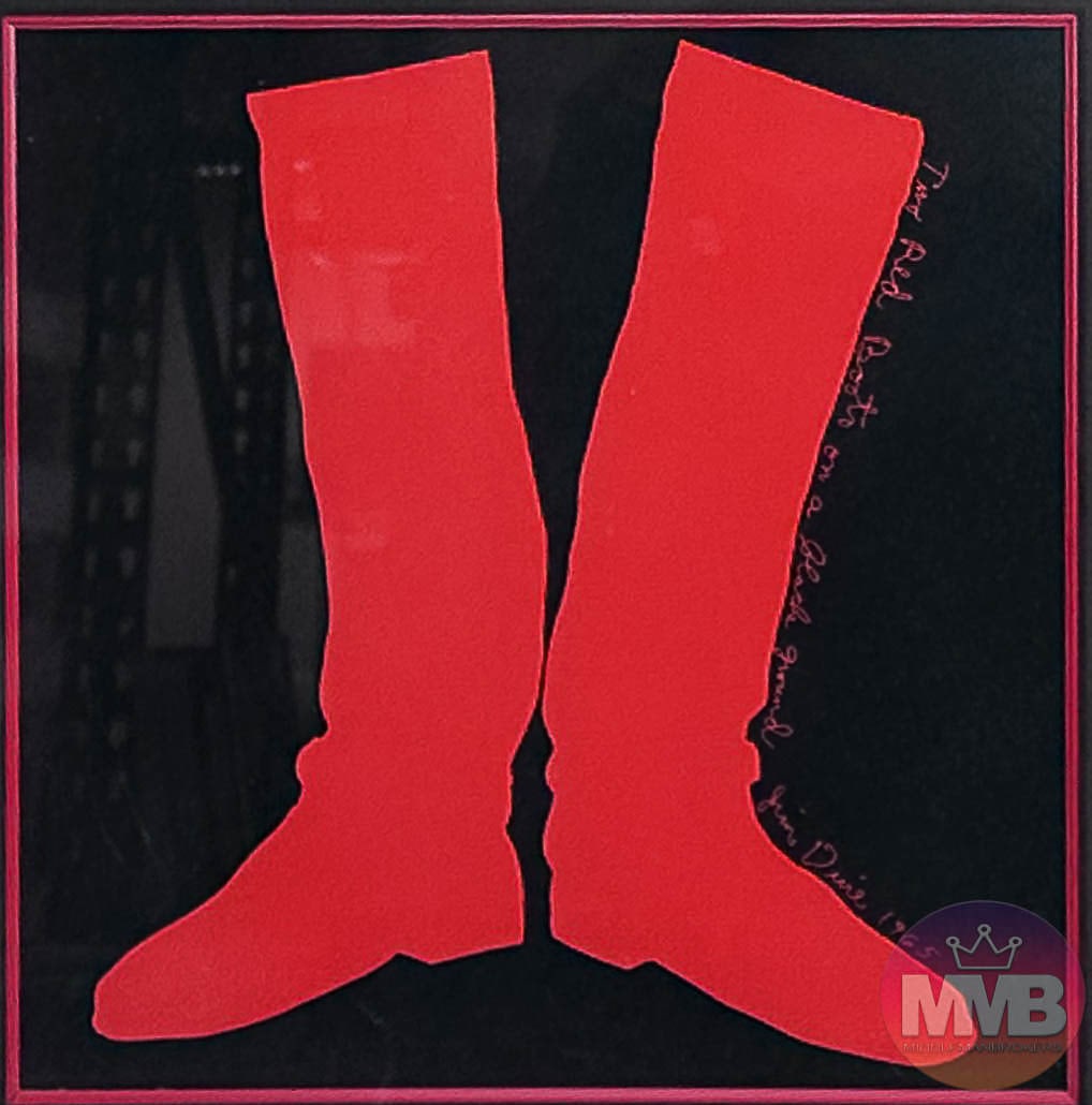 Jim Dine b.1935 Two Red Boots on Black Serigraph (1 of 3)