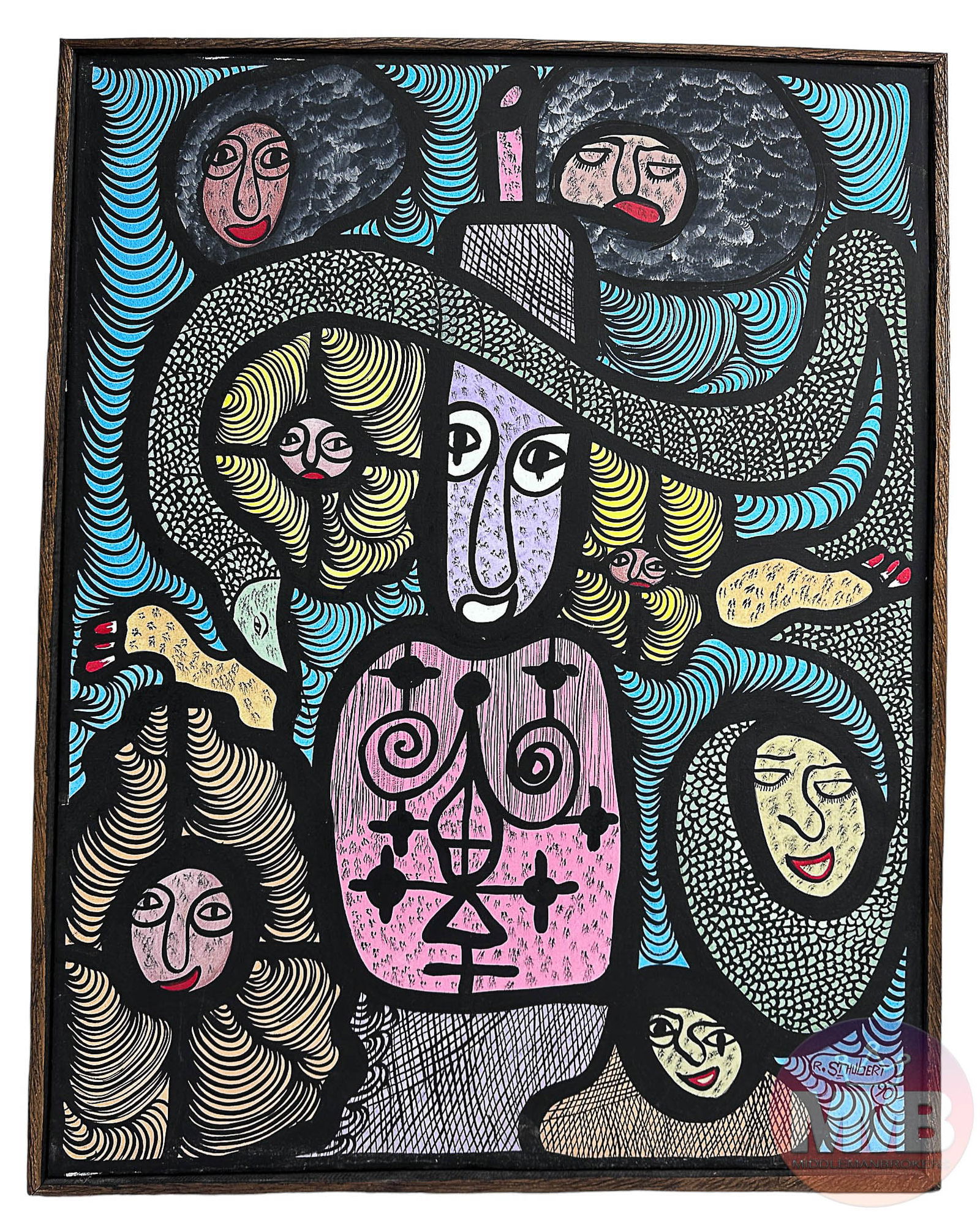 Roland Saint Hubert b 1951 Haitian Oil Painting (1 of 4)