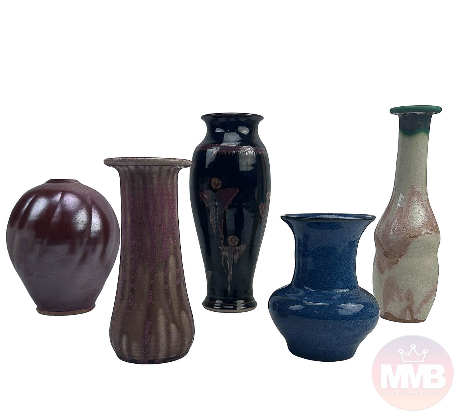 Owen Nance Henneke Studio Art Pottery Vase 5pc LOT (1 of 12)