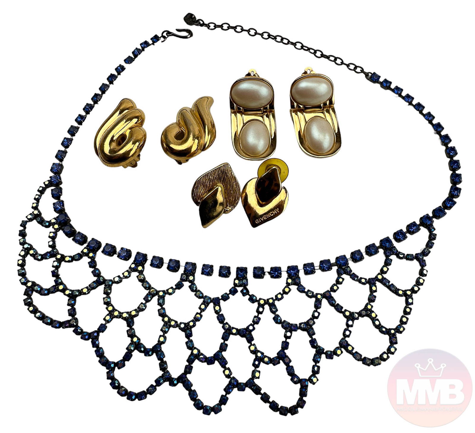 Givenchy Designer Necklace gold tone Earrings LOT (1 of 3)