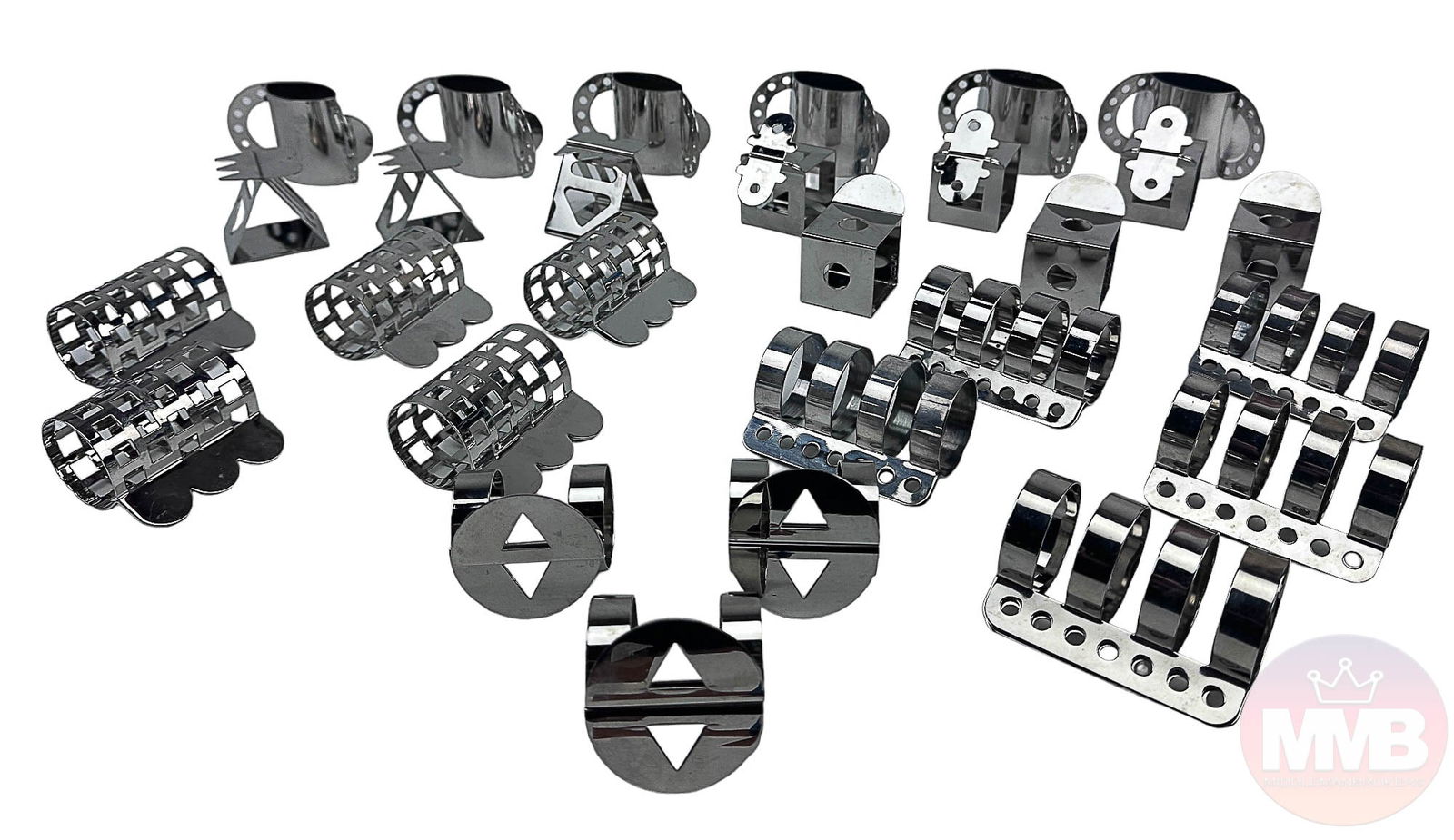 Bodum Silver Plate Postmodern Napkin Ring 28pc LOT (1 of 9)