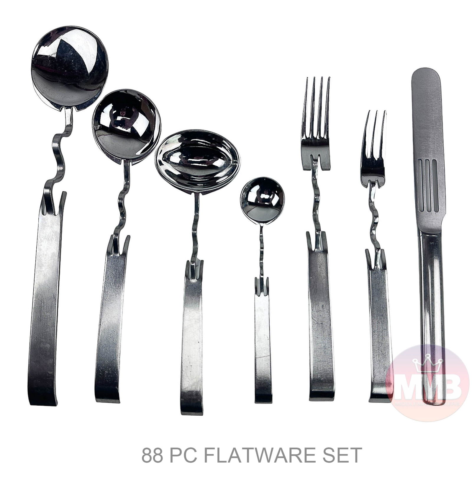 Rosenthal Stainless Sculptura Flatware 80pc SET (1 of 10)