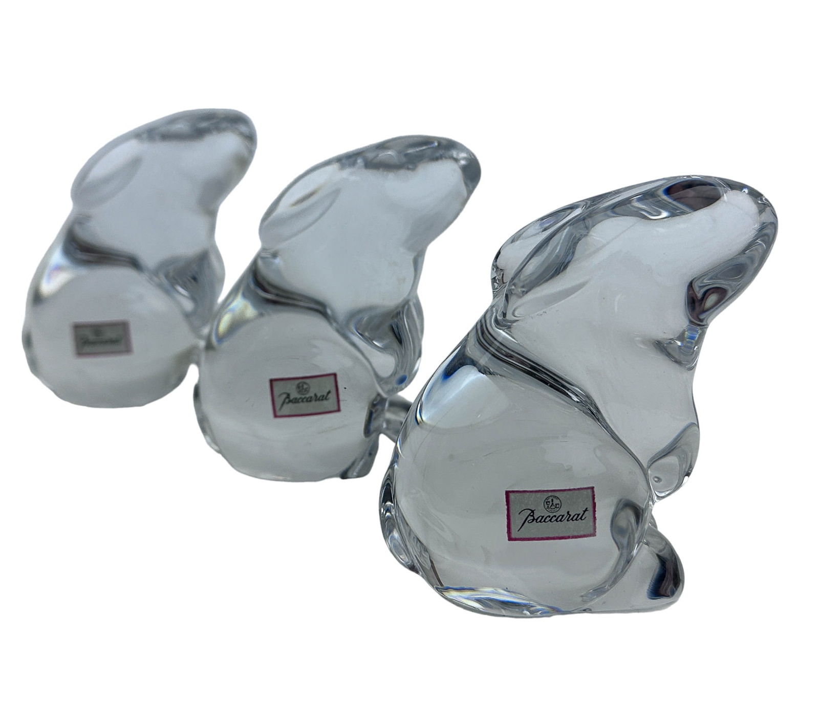 Baccarat French Crystal Bunny Rabbit Figurine LOT (1 of 6)