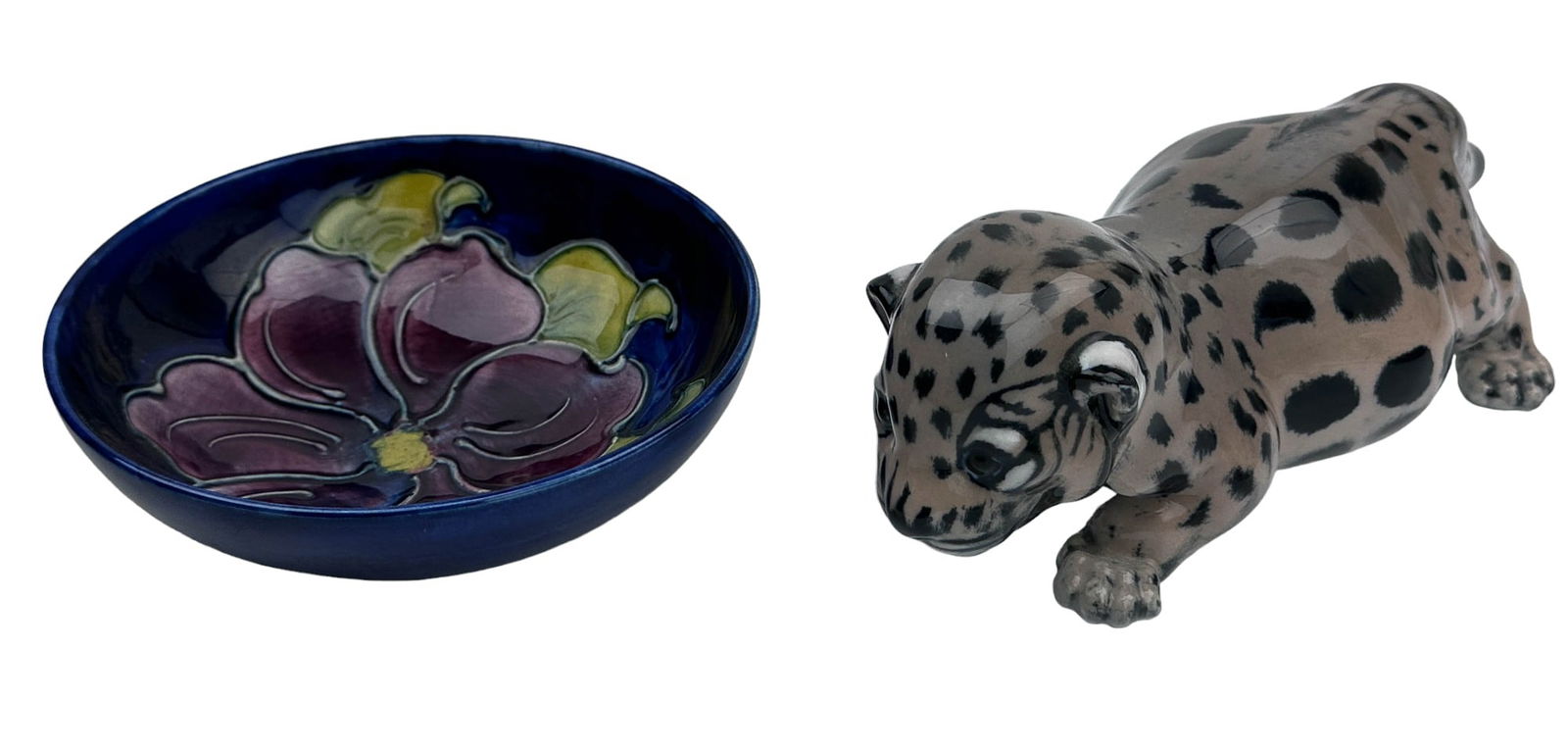 Royal Copenhagen Jaguar Cub Moorcroft Bowl 2pc LOT (1 of 8)