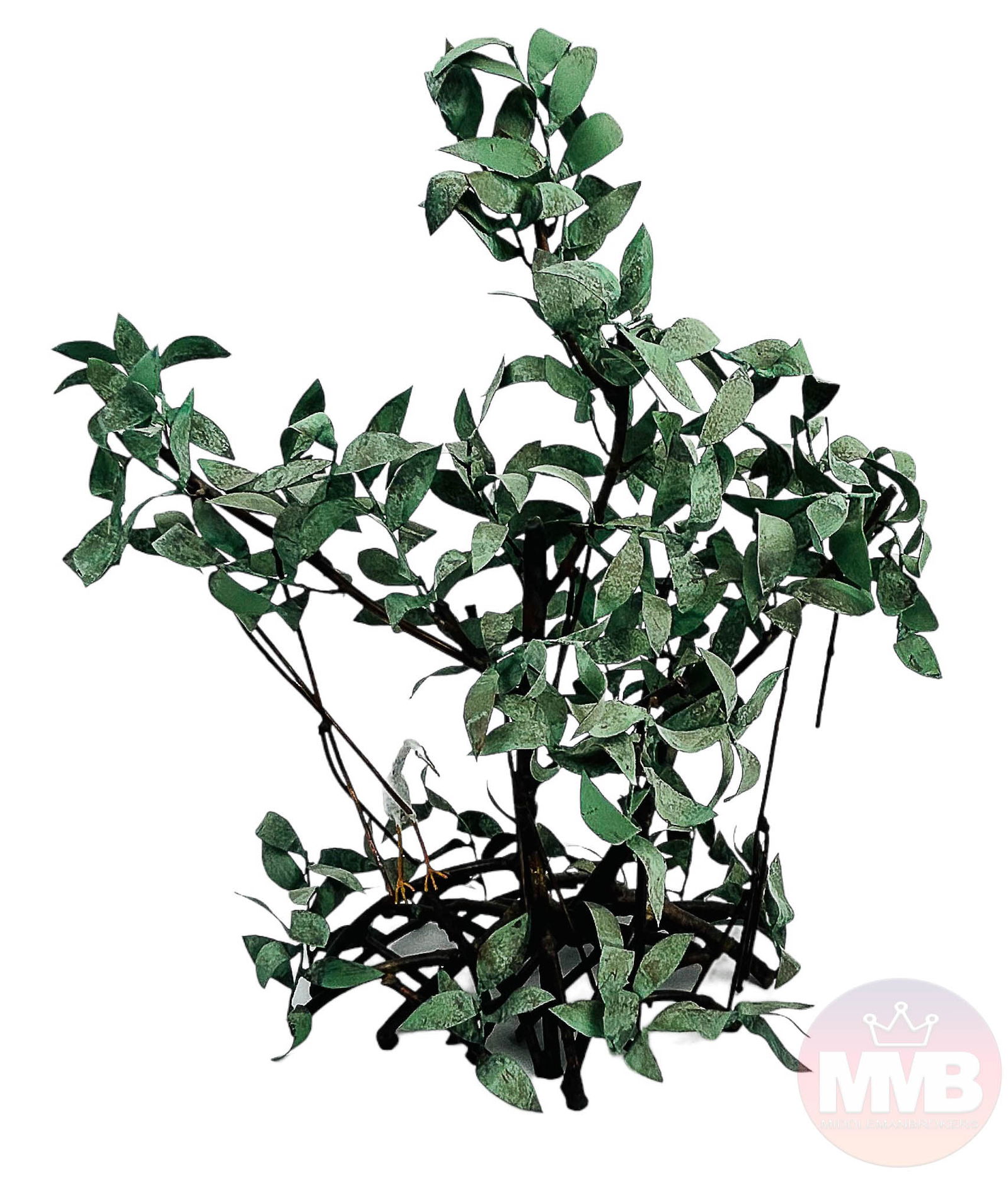 Painted Metal 3D Mangrove w/ Heron Bird Sculpture (1 of 4)