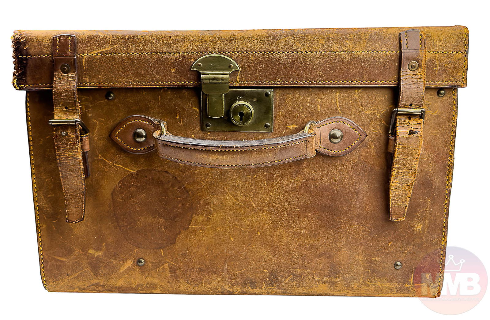 Herbert Johnson London Brown Leather Hat Box w Hat (1 of 12)